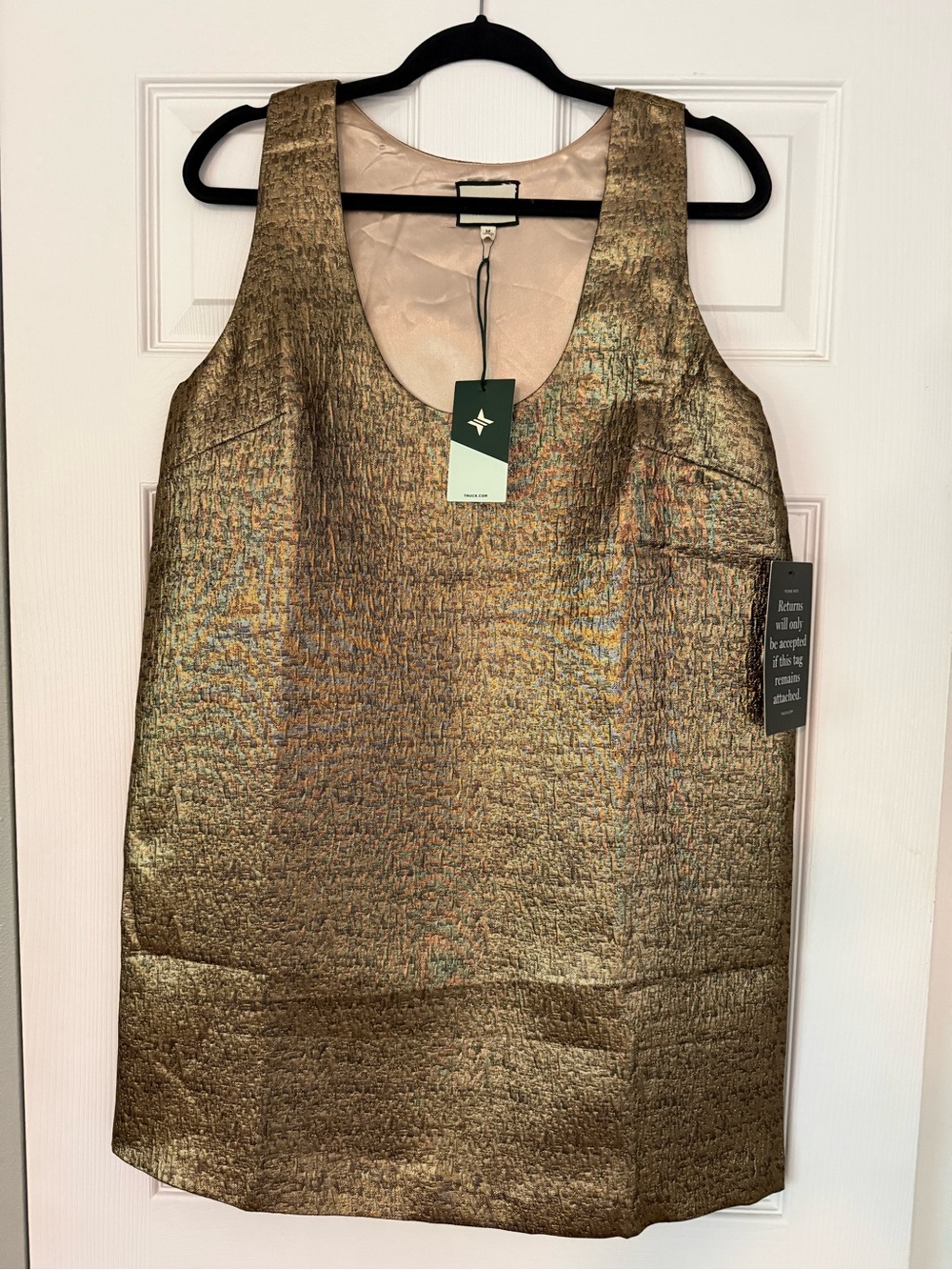Tuckernuck Gold Mollie Sleeveless Shift Dress